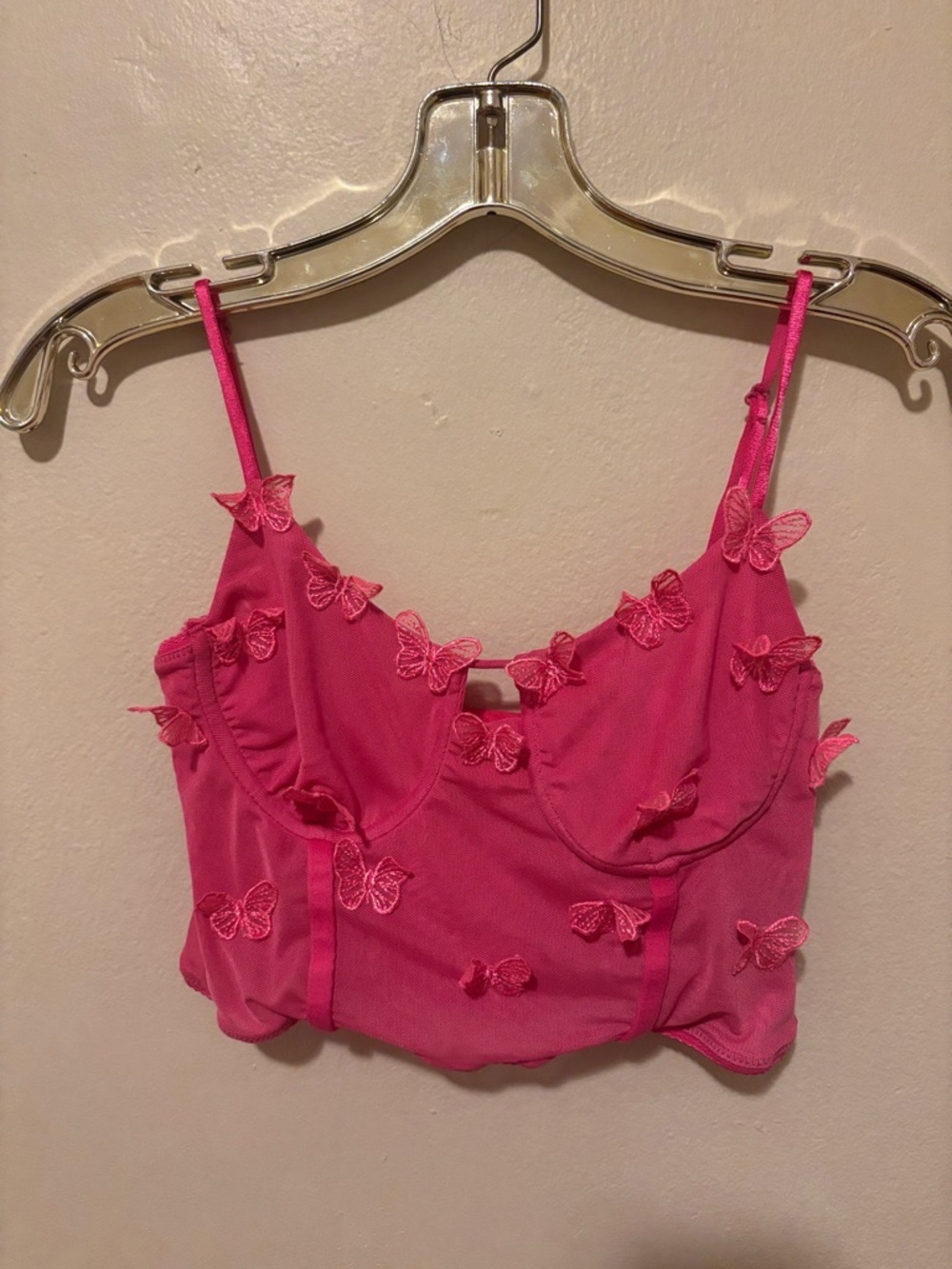 Windsor Hot Pink Butterfly Appliqué Bralette
